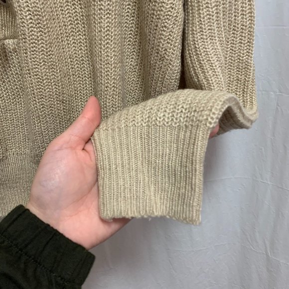 H&M Divided Cream/Tan Knit Tie Up Sweater Small - Picture 5 of 7